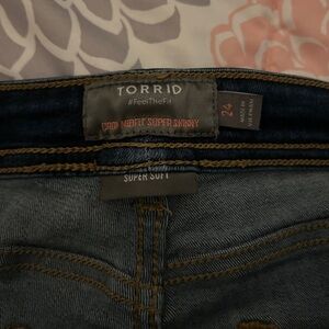 Torrid Midfit Super Skinny Jeans - Dark Blue